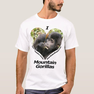 Jag älskar berggorillaT-tröja 4 (bekläda & dra Tee Shirt
