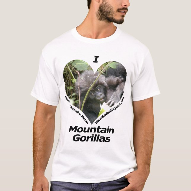 Jag älskar berggorillaT-tröja Tee Shirt (Framsida)