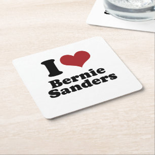 Jag älskar Bernie slipmaskiner för president Underlägg Papper Kvadrat