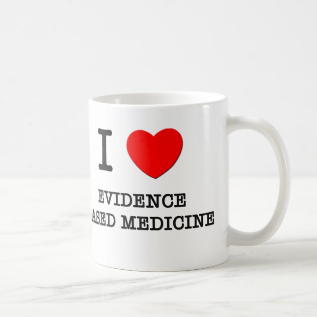 Jag älskar bevisar den baserade medicinen kaffemugg (Höger)