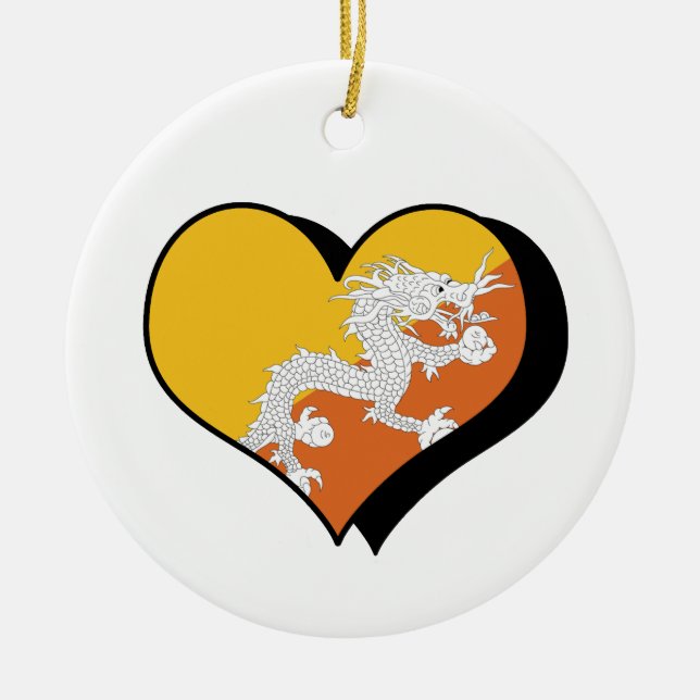 Jag älskar Bhutan-ornament Julgransprydnad Keramik (Framsidan)