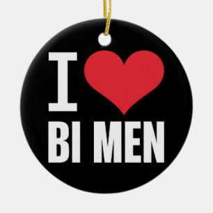 Jag älskar Bi mig Bisexuella män Bi Pride Bisexuel Julgransprydnad Keramik