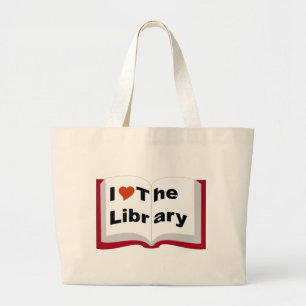 Jag älskar bibliotek jumbo tygkasse