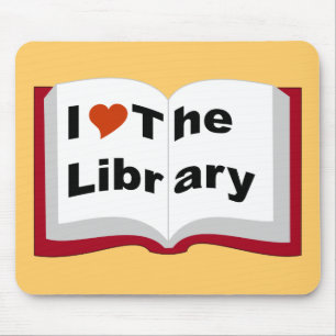 Jag älskar bibliotek musmatta