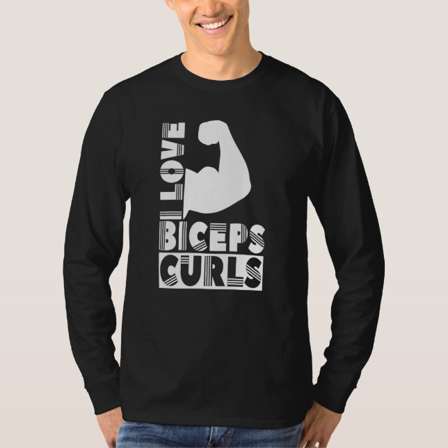Jag älskar bicepscurls citat muskel träning curl t shirt (Framsida)