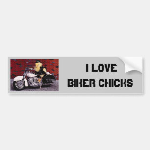 Jag älskar bikerchickar bildekal