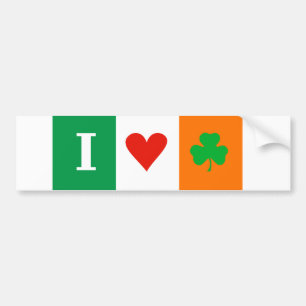 Jag älskar bildekalet för hjärtaShamrocksIrland Bildekal