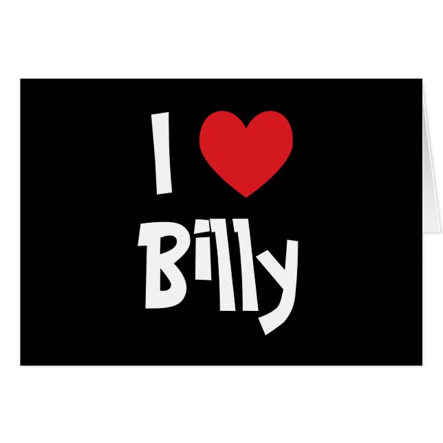 Jag älskar Billy Hälsningskort (Framsidan Horizontal)