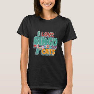 Jag älskar bingo och katter Gullet djur bingo 1 T Shirt