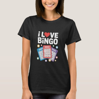 Jag älskar Bingo Roligt Entusiast Design T Shirt