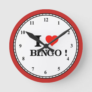 Jag älskar Bingo Rund Klocka