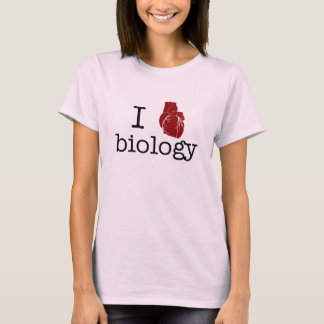 Jag älskar biologi - med en anatomical hjärta! tee shirt