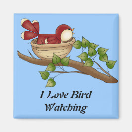 Jag älskar Bird Watching magnet
