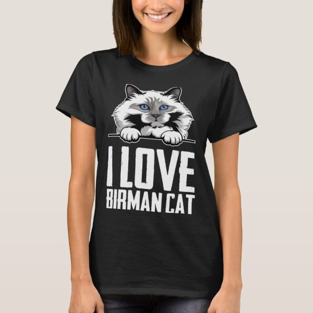 Jag älskar birman katt t shirt (Framsida)