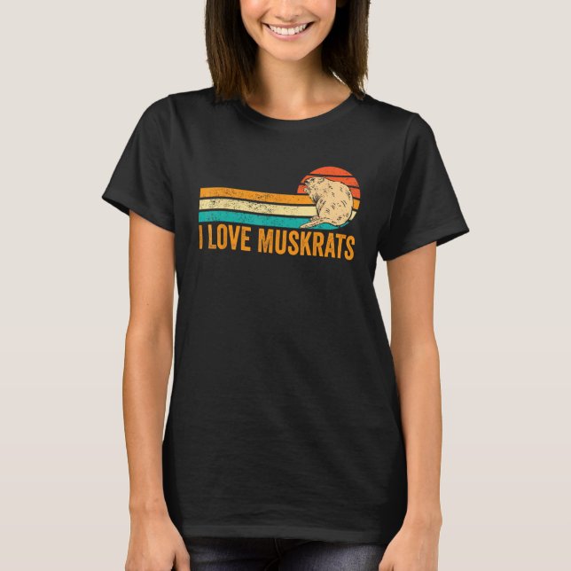 Jag älskar bisamråttor retro t shirt (Framsida)