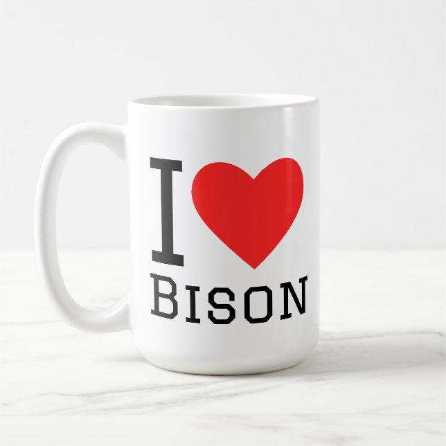 Jag älskar bisonoxe kaffemugg (Vänster)