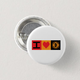 Jag älskar Bitcoin BTC 8-Bit Block | Knapp