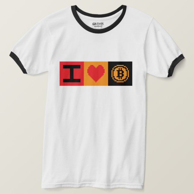 Jag älskar Bitcoin BTC 8-Bit Block | Tröja (Design framsida)