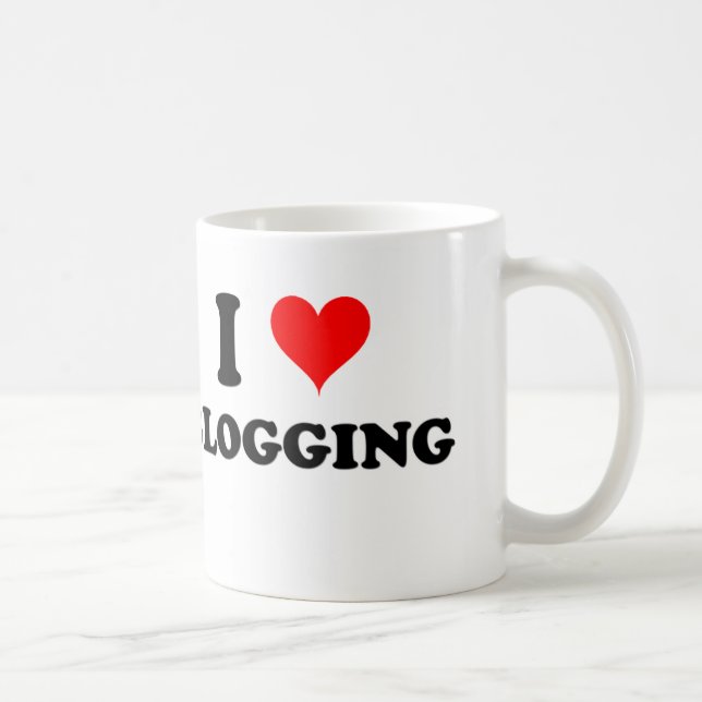 Jag älskar Blogging Kaffemugg (Höger)