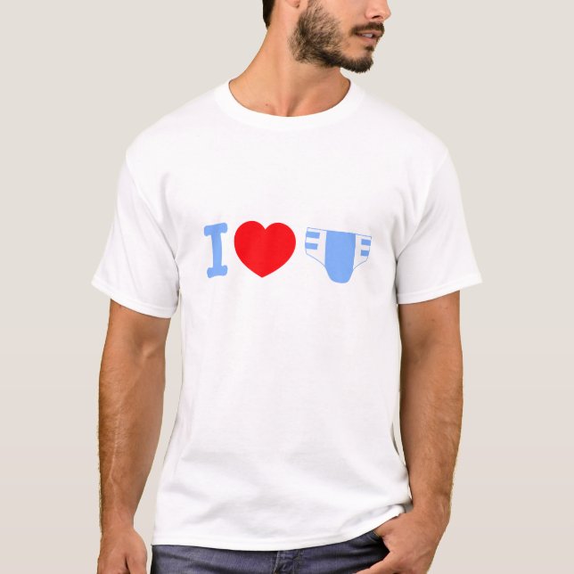 Jag älskar blöjaT-tröja T-shirt (Framsida)