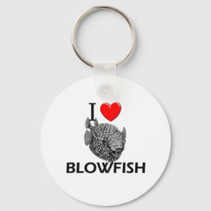 Jag älskar Blowfish Nyckelring