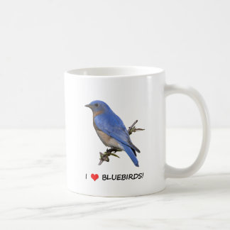 Jag älskar bluebirds (för hjärta) kaffemugg