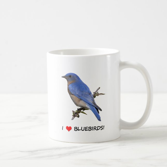 Jag älskar bluebirds (för hjärta) kaffemugg (Höger)