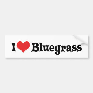 Jag älskar Bluegrass Bumperdekal Bildekal