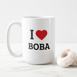 Jag älskar Boba - Minimalistisk present till bubbe Kaffemugg