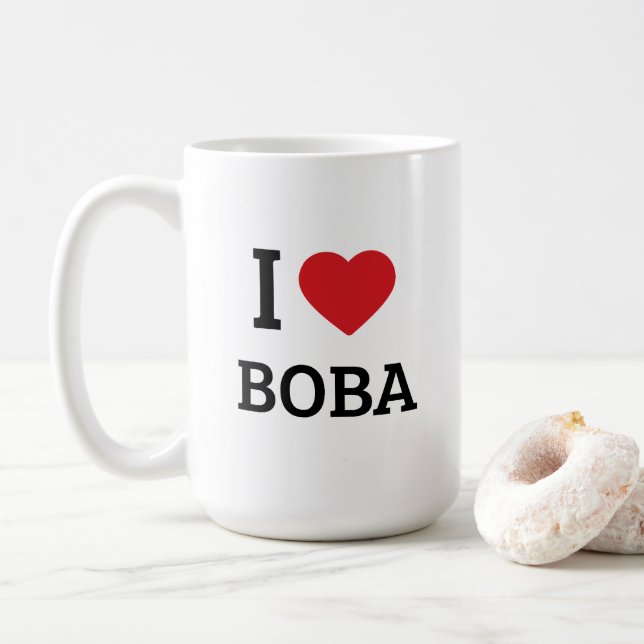 Jag älskar Boba - Minimalistisk present till bubbe Kaffemugg (Med munk)