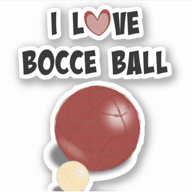 Jag älskar Bocce Ball Klistermärken (Framsida)