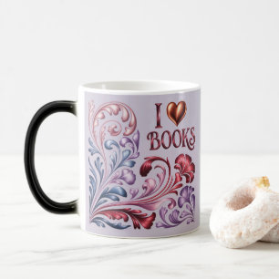 Jag älskar böcker Art Nouveau Lavendelfärgad mugg