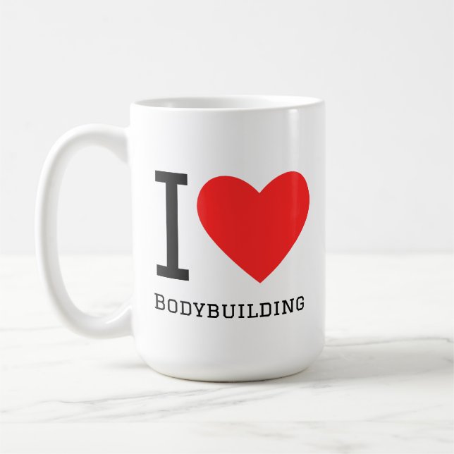 Jag älskar bodybuilding  kaffemugg (Vänster)