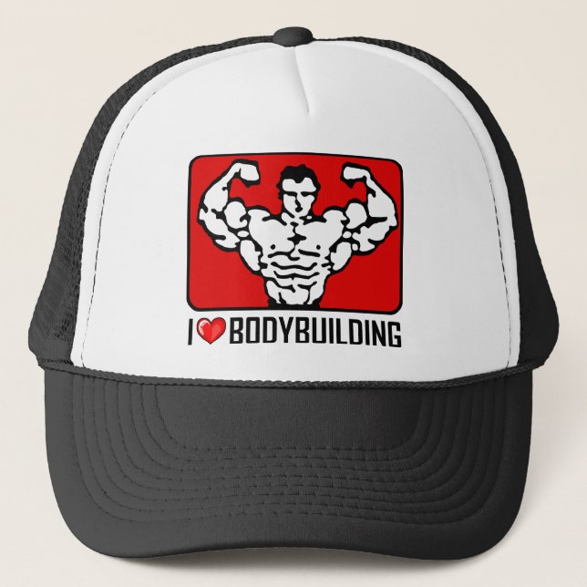Jag älskar Bodybuilding Truckerkeps (Framsida)