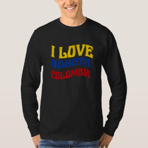 Jag älskar Bogota Colombia Flagga Karta Colombians T Shirt