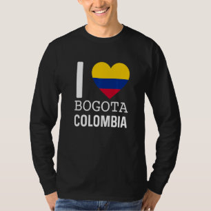 Jag älskar Bogota Colombia Flagga Karta Colombians T Shirt