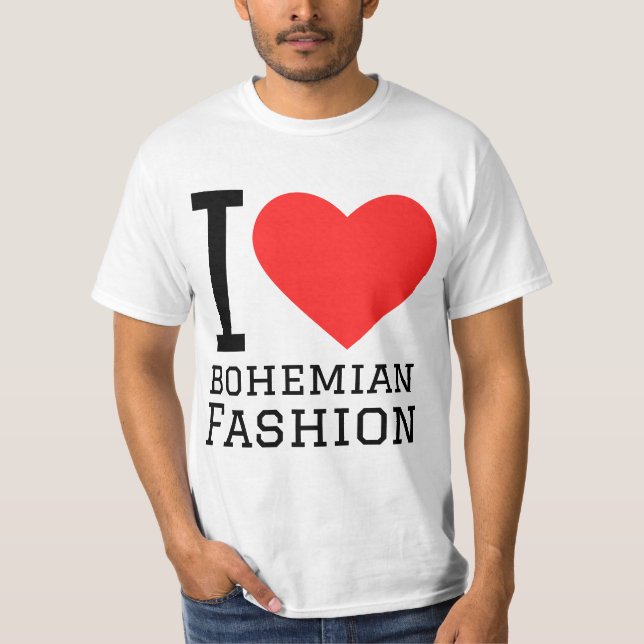 Jag älskar bohemisk mode  t shirt (Framsida)