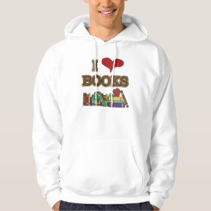 Jag älskar bokar sweatshirt med luva