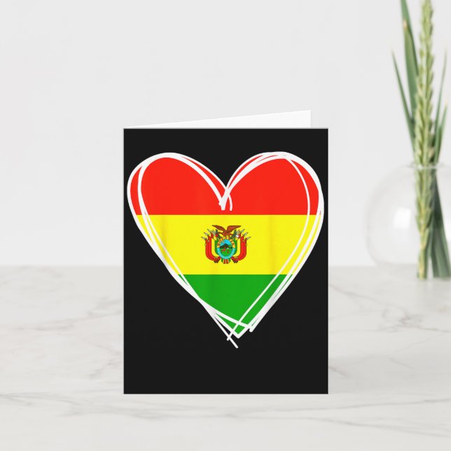 Jag älskar Bolivia Cool Bolivia Flagga Hjärtdesign Kort (Framsida)