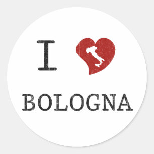 Jag älskar Bologna Runt Klistermärke