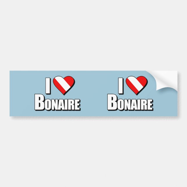 Jag älskar Bonaire dykning Bildekal (Framsidan)