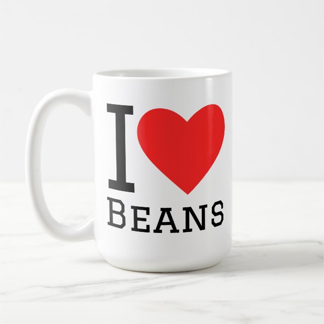 Jag älskar bönor kaffemugg (Vänster)