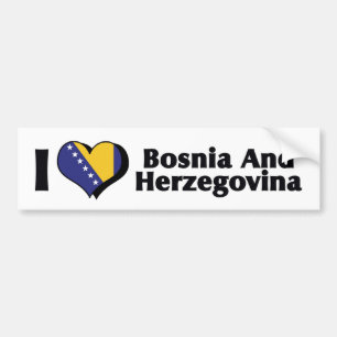 Jag älskar Bosnien och Hercegovinas flagga Bildekal