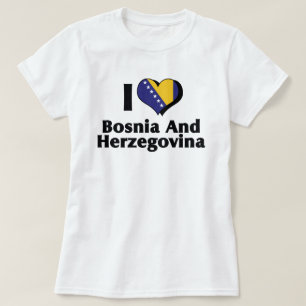 Jag älskar Bosnien och Hercegovinas flagga T Shirt
