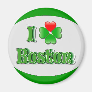 jag älskar Boston - klöver Magnet