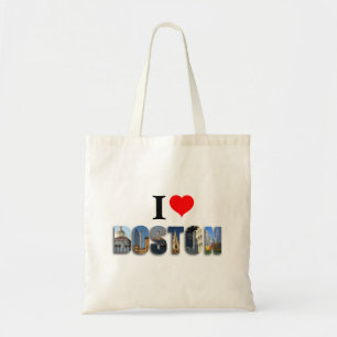 Jag älskar Boston Massachusetts reser stadsfoto Tygkasse