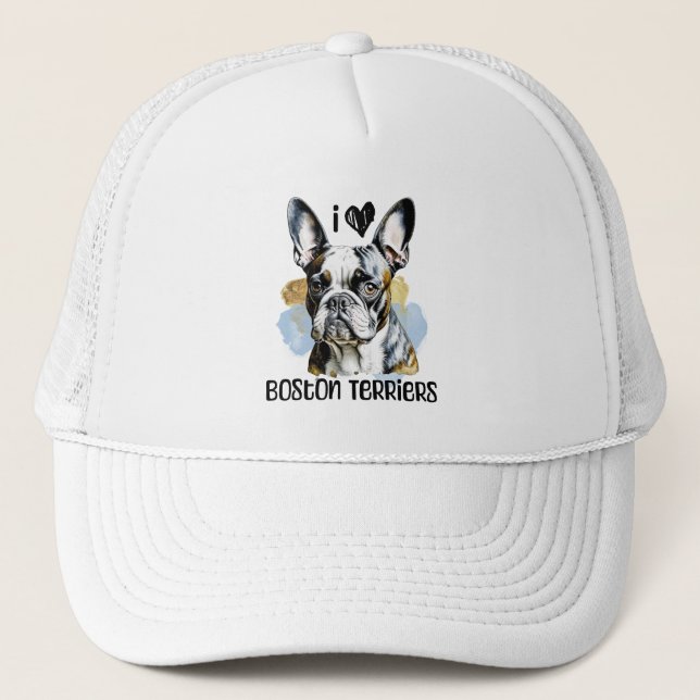 Jag älskar Boston Terriers Keps (Framsida)