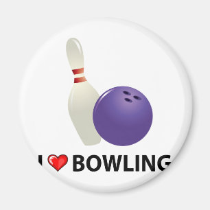 Jag älskar bowling magnet