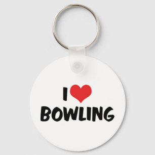 Jag älskar bowling-nyckelring nyckelring