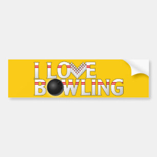 Jag älskar bowlingbildekalet bildekal